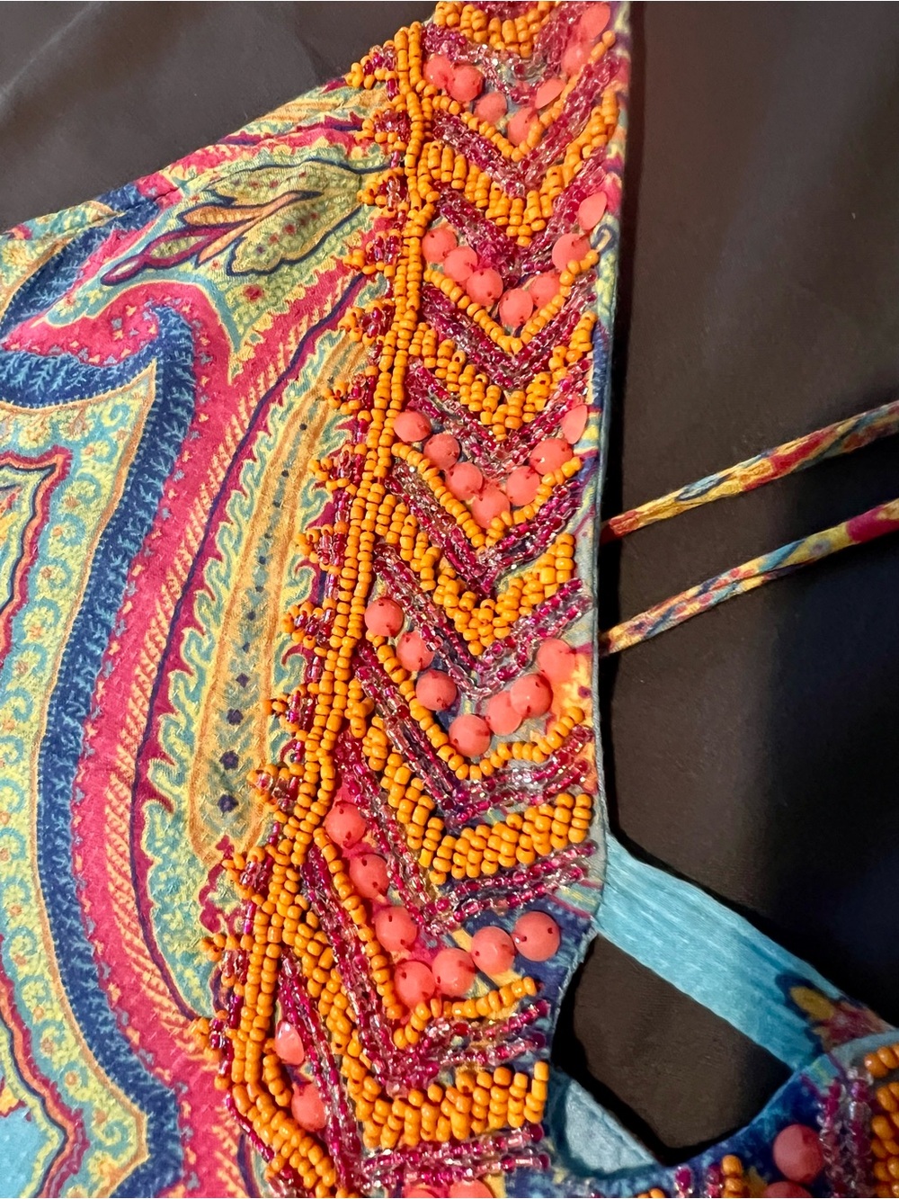 Hale Bob Turquoise Paisley-Print Spaghetti-Strap Maxi Dress - Picture 7 of 8